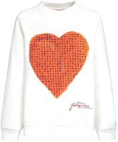 (Women) MARNI FW23 White Heart Print Crewneck Long Sleeve Sweatshirt FLJE0128P8-USCV39-H2W02 (Women) MARNI FW23 White Heart Print Crewneck Long Sleeve Sweatshirt FLJE0128P8-USCV39-H2W02