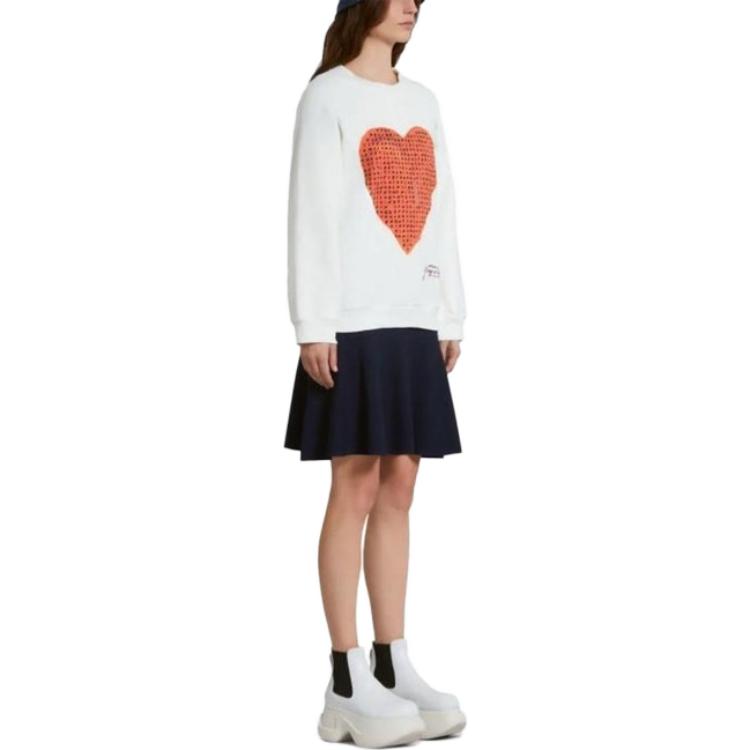 Purchase (W) Sudadera Blanca MARNI FW23 con Estampado de Corazones y Manga Larga. FLJE0128P8-USCV39-H2W02