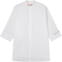 (Women) MARNI FW24 White Short Sleeve Button-Up Casual Shirt. CAMA0598SYUTC22300W01 (Women) MARNI FW24 White Short Sleeve Button-Up Casual Shirt. CAMA0598SYUTC22300W01