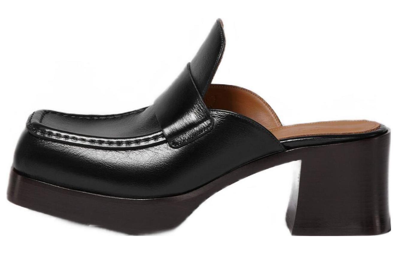 (W) Marni Heeled Mule 'Black'