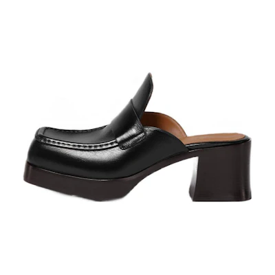 (W) Marni Heeled Mule 'Black'
