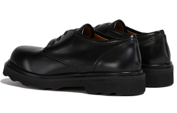 Lookbook (Women) Marni Lace-Up Flats 'Shiny Black Calfskin' ALMS004802P407700N99