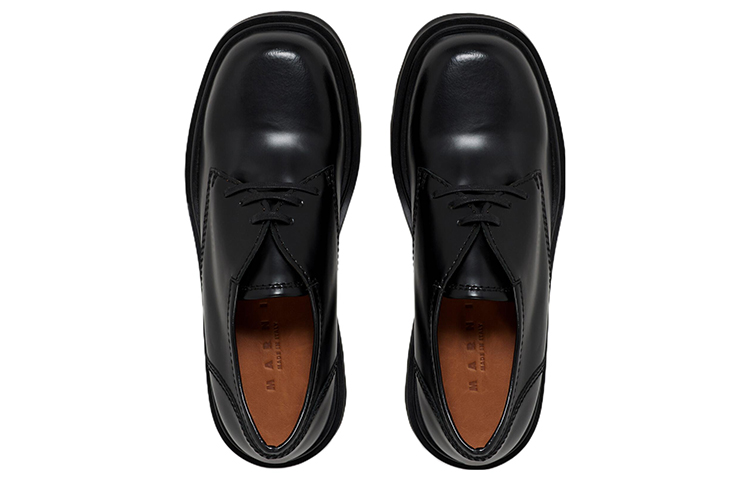 Shop (Women) Marni Lace-Up Flats 'Shiny Black Calfskin' ALMS004802P407700N99