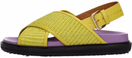 (Women) Marni Leather Buckle Flat Sandal 'Green' FBMS013801P3860ZO142 (Women) Marni Leather Buckle Flat Sandal 'Green' FBMS013801P3860ZO142