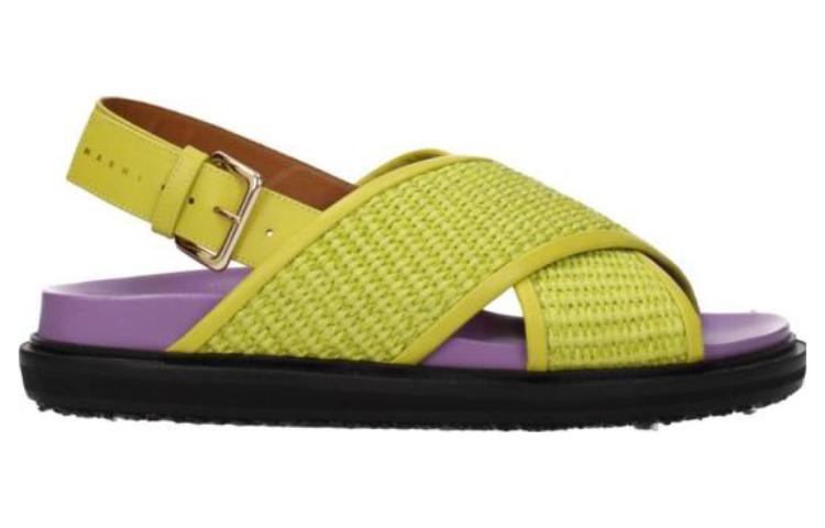 (W) Marni Leather Buckle Flat Sandal 'Green' 圖 2