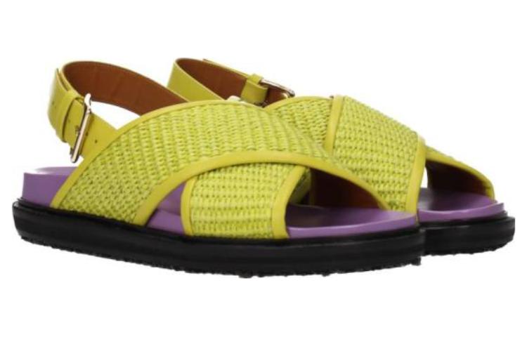 (W) Marni Leather Buckle Flat Sandal 'Green' 圖 3