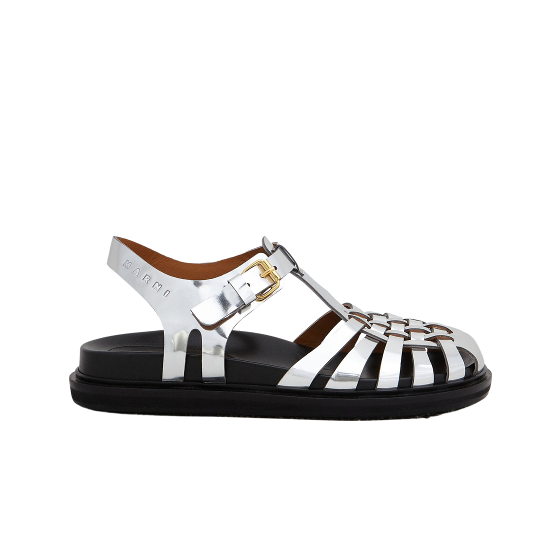 (Women) Marni Leather Buckle Sandal 'Silver' SAMS016901P041000N20