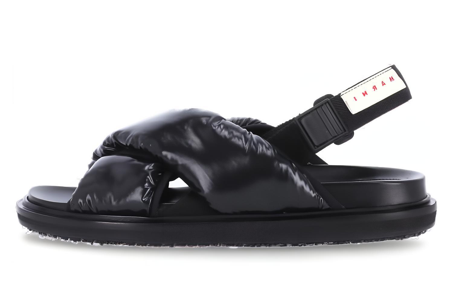 Buy (W) Sandalias de Piel y Tela Marni 'Negro' FBMS013101P434500N99