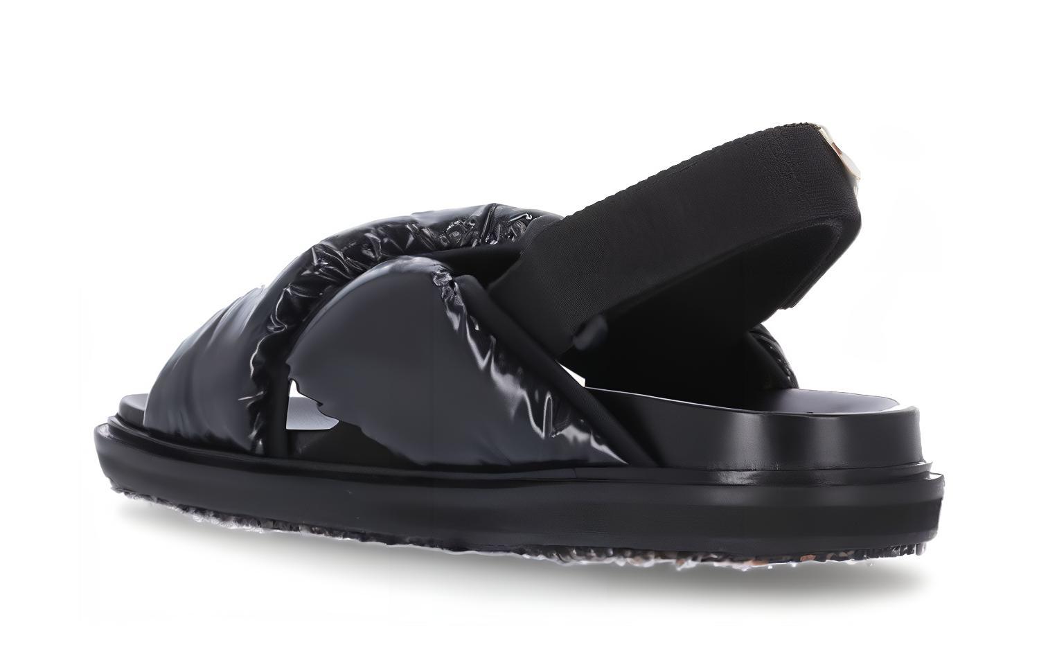 Shop (W) Sandalias de Piel y Tela Marni 'Negro' FBMS013101P434500N99
