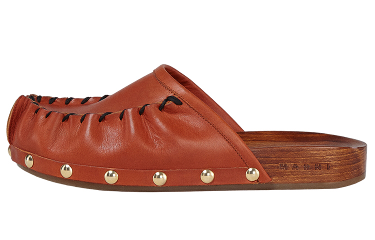 (W) Marni Leather Flat 'Deep Red'