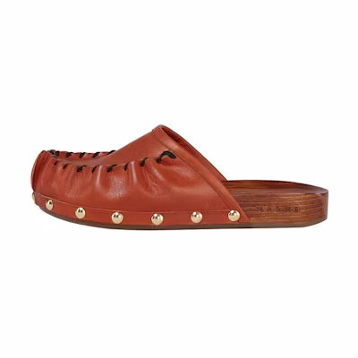 (W) Marni Leather Flat 'Deep Red'