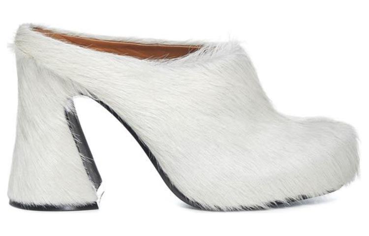 Order (Women) Marni Leather Mule High Heel 'White' SBMS006410P412200W02
