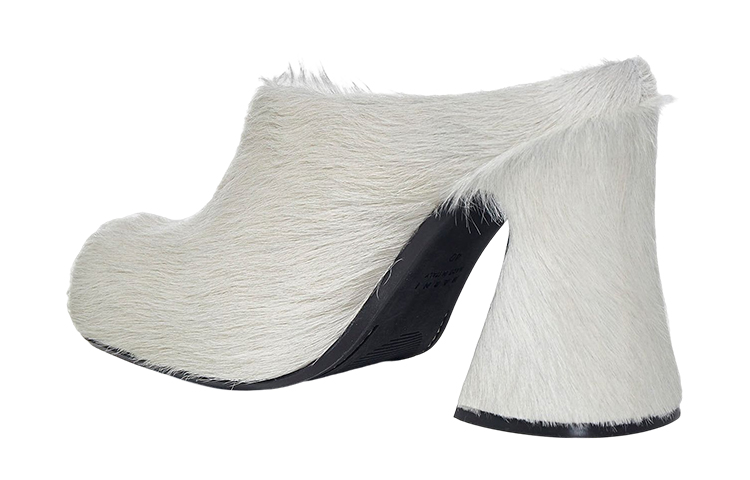 Shop (Women) Marni Leather Mule High Heel 'White' SBMS006410P412200W02