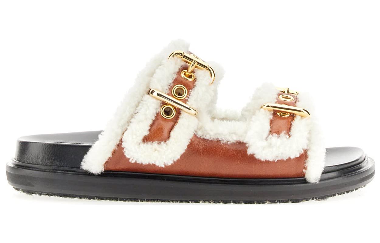 (W) Marni Leather Open Toe Buckle Slide 'Brown' 圖 2