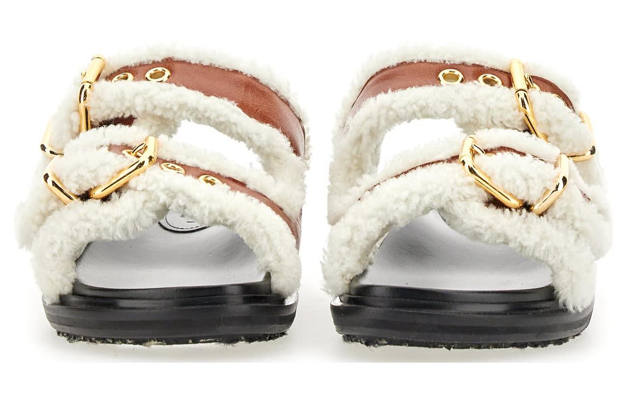 (W) Marni Leather Open Toe Buckle Slide 'Brown' 圖 3