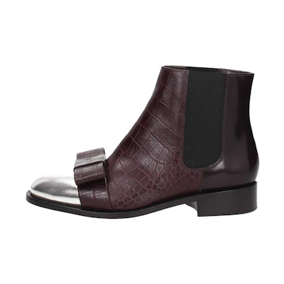 (W) Marni Leather Round-Toe Chelsea Boots 'Brown'