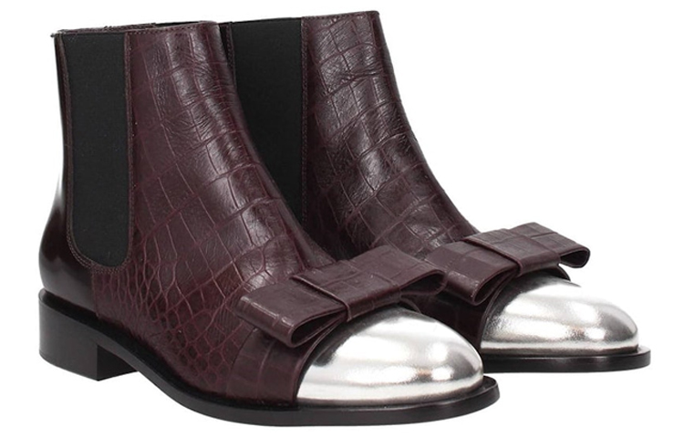 (W) Marni Leather Round-Toe Chelsea Boots 'Brown' 圖 2