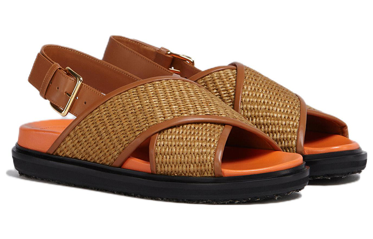(W) Marni Leather Sandal 'Brown Orange Black' 圖 2