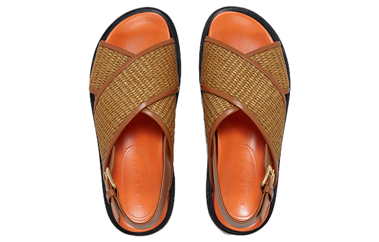 (W) Marni Leather Sandal 'Brown Orange Black' 圖 4