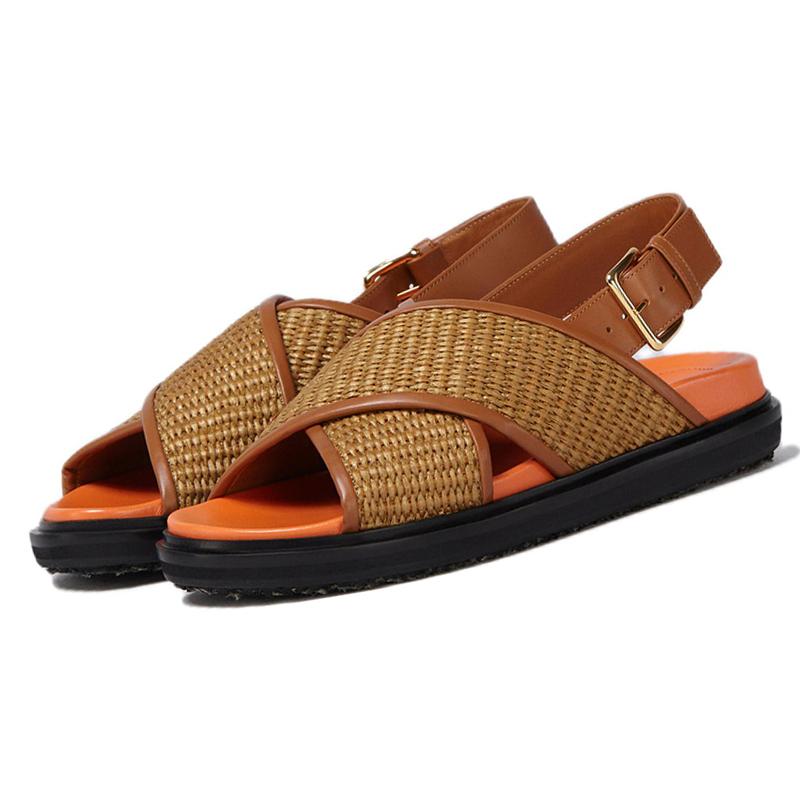 (W) Marni Leather Sandal 'Brown Orange Black' 圖 5