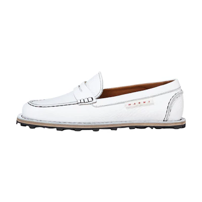 (W) Marni Loafer 'White Textured Calfskin'