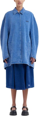 (Women) MARNI Logo Patch Denim Jacket Oversized Fit in Indigo Blue. JKJD0310X0USCW91-BLUE Lookbook (Women) MARNI Logo Patch Denim Jacket Oversized Fit in Indigo Blue. JKJD0310X0USCW91-BLUE