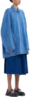Purchase (W) Jaket Denim Oversized MARNI Logo Patch dalam Warna Biru Indigo. JKJD0310X0USCW91-BLUE