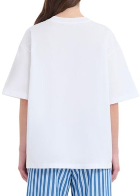 (Women) MARNI Logo Print Crewneck Oversized T-Shirt Women in White Pink Color. THJET49EPH-USCS11-L5W01 Purchase (Women) MARNI Logo Print Crewneck Oversized T-Shirt Women in White Pink Color. THJET49EPH-USCS11-L5W01