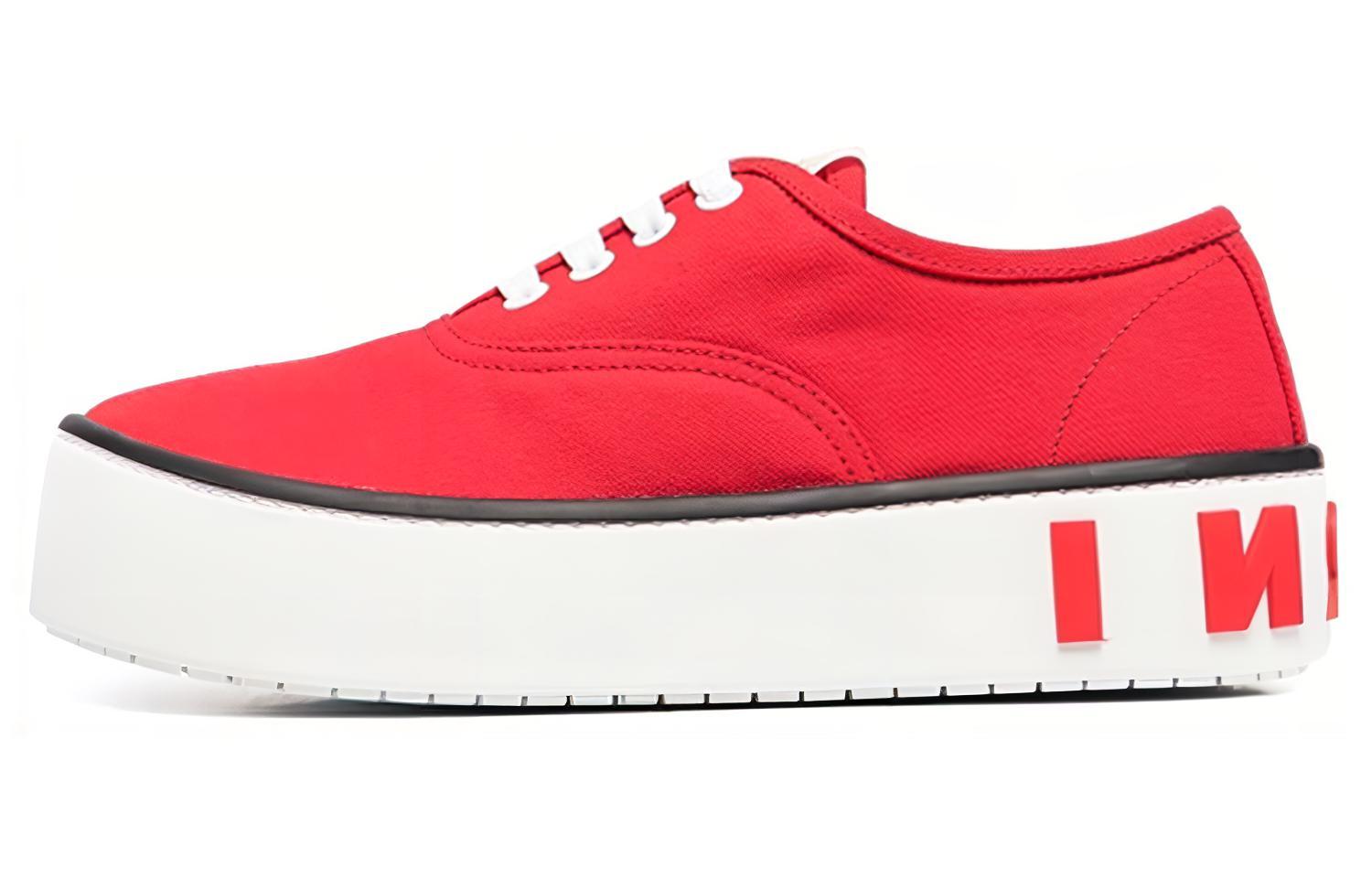 (W) Marni Low-Top Platform 'Logo Embossed Red'