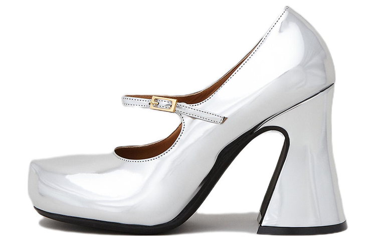 (Women) Marni Mary Jane High Heel 'Metallic Silver' MJMS006210P041000N20