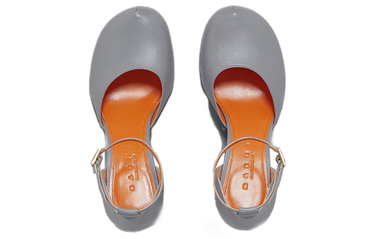 Shop (W) Marni 玛丽珍高跟鞋 '灰色金属扣' MJMS006006P454500N34