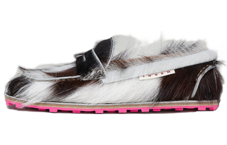 (W) Marni Moccasin Flats 'Spotted Calf Hair Multicolor'