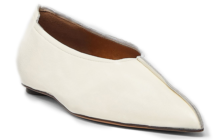 (W) Marni Nappa Leather Pointed Toe Ballet Flat 'White' 圖 2