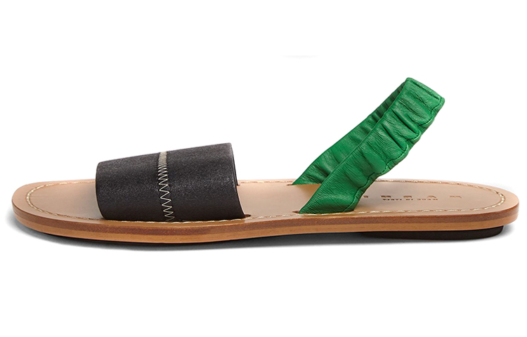 (W) Marni Nappa Leather Sandal 'Black Green Brown'