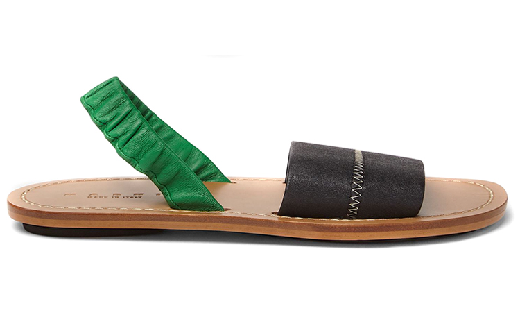 (W) Marni Nappa Leather Sandal 'Black Green Brown' 圖 2