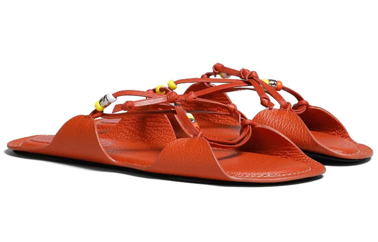 (W) Marni No Vacancy Inn Leather Beaded Ribbon Sandal 'Orange' 圖 3