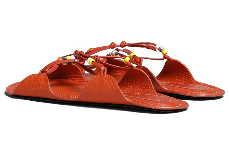 (W) Marni No Vacancy Inn Leather Beaded Ribbon Sandal 'Orange' 圖 4