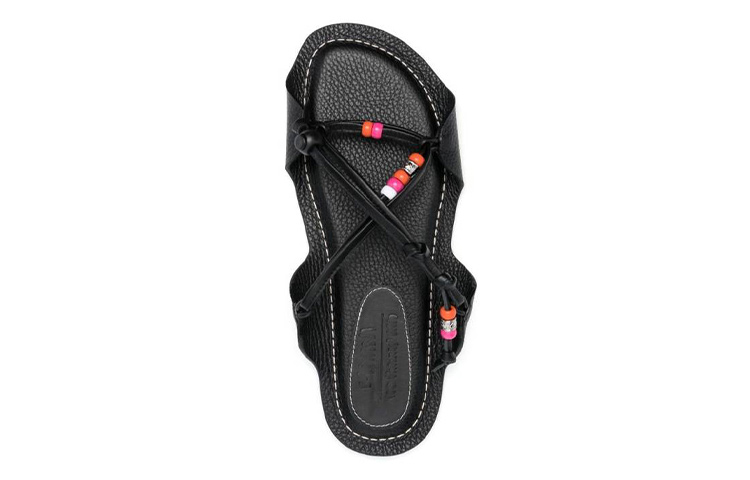 Shop (W) Sandal Rata Hujung Terbuka Marni 'Black Fashion' SAMS018600P574600N99