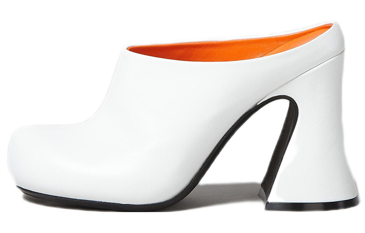 (W) Marni Pablo 'White Leather Mules'