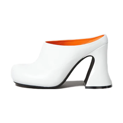 (W) Marni Pablo 'White Leather Mules'