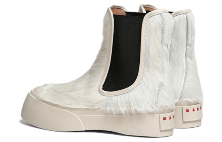 Shop MARNI Pablo 圓頭套筒 短筒 切爾西靴 女款 白色