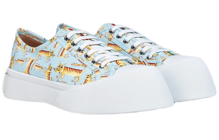 Order MARNI 帆布系帶運動時尚板鞋 女款 煙藍色 虎年限定
