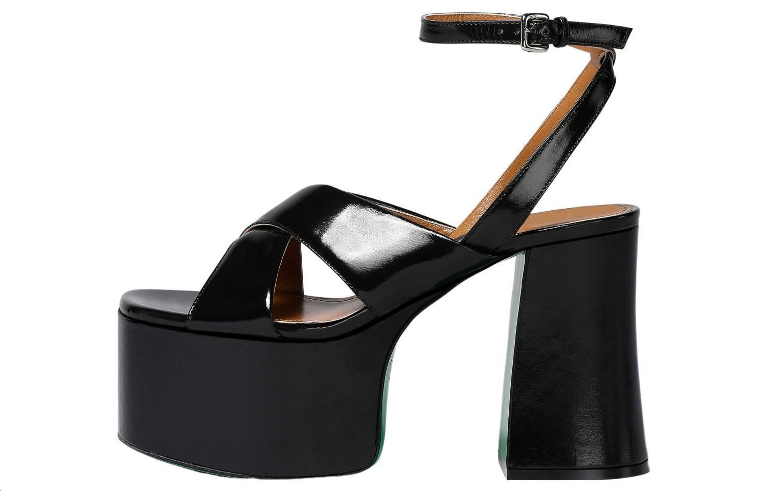 (Women) Marni Patent Leather Sandal 'Black' 'Elegant Slingback' SAMS017312P580800N99