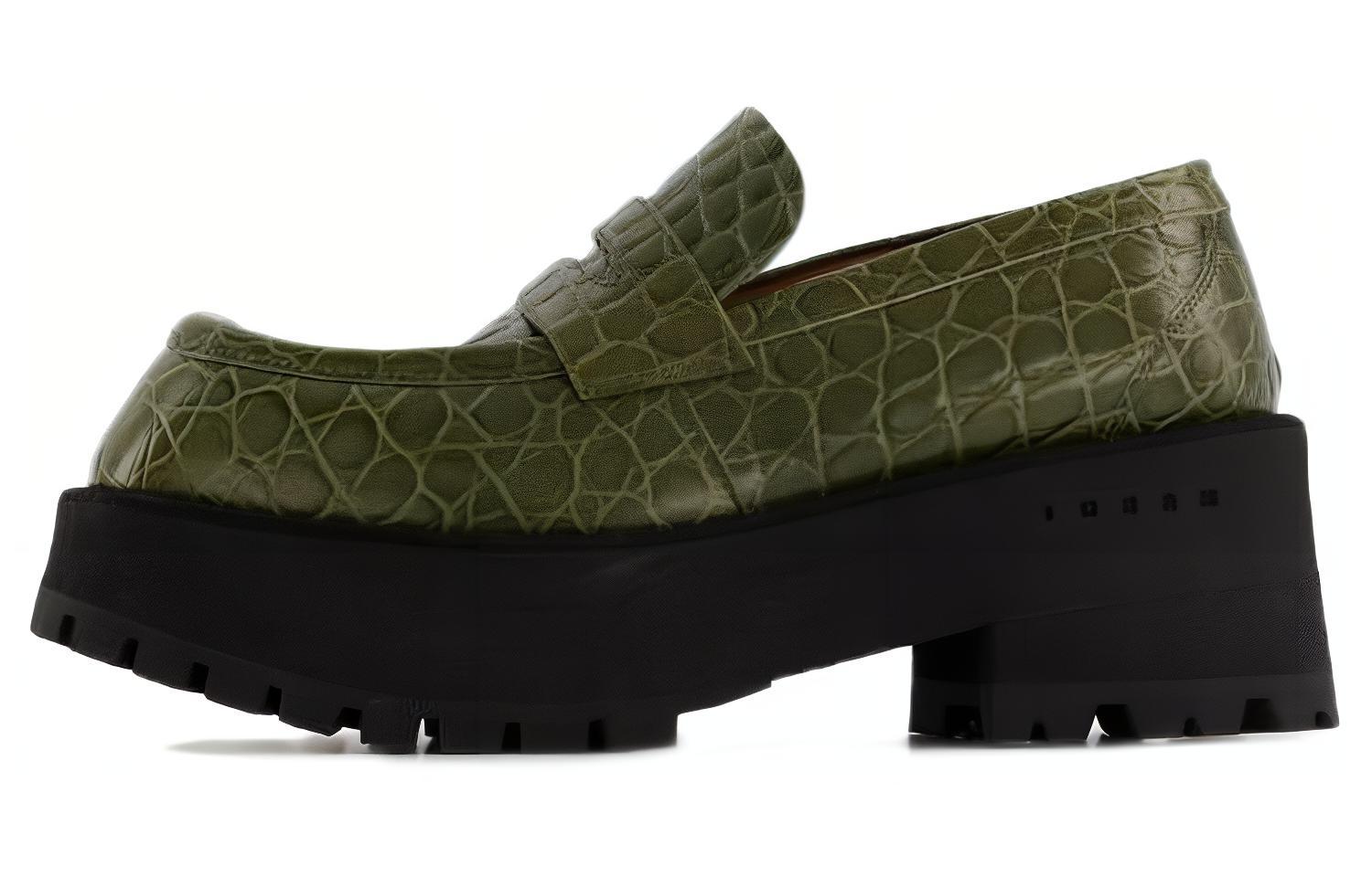 (W) Marni Platform 'Green Croc-Embossed'