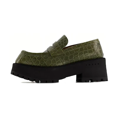 (W) Marni Platform 'Green Croc-Embossed'