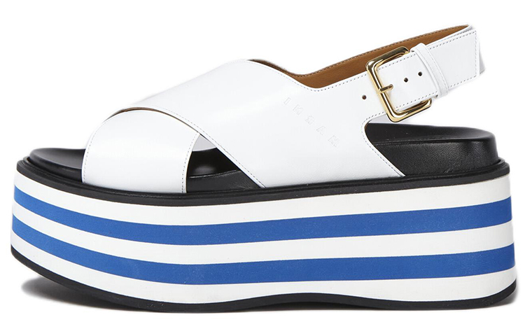 (Women) Marni Platform Sandal 'White Leather Bed' ZPMS007506P358600W01
