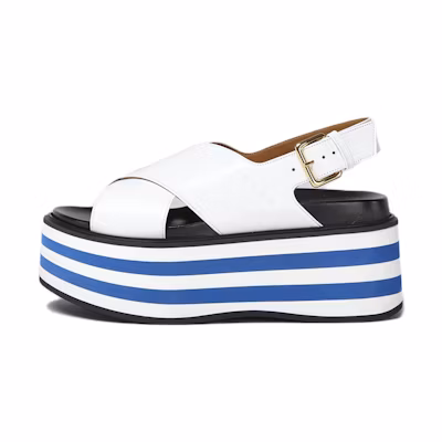 (W) Marni Platform Sandal 'White Leather Bed'