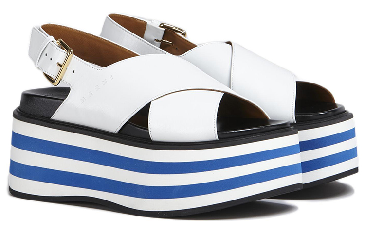 Lookbook MARNI 皮革鞋床坡跟涼鞋 女款 白色