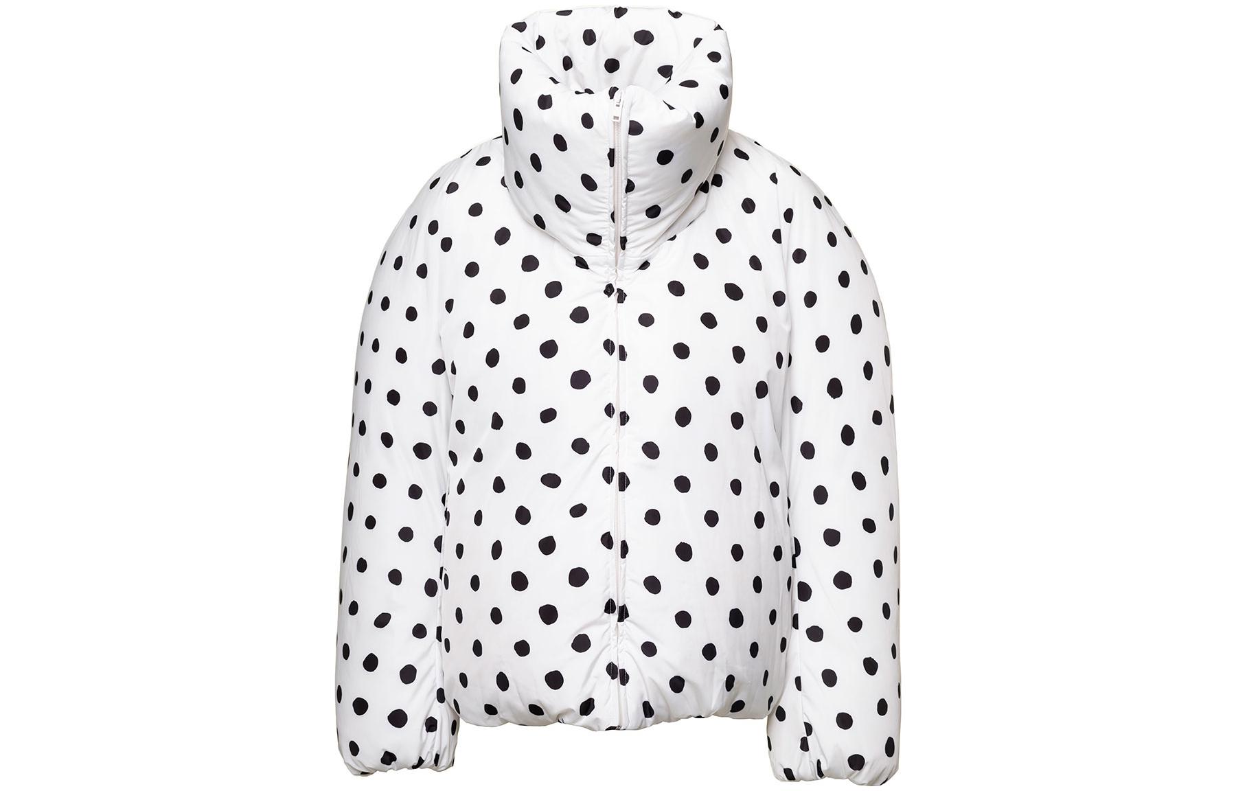 (Women) MARNI Polka Dot Print High-Neck Zip Cotton Jacket Women’s White PIMA0080AT-UTP742-SDW01