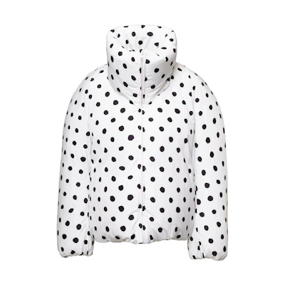 (Women) MARNI Polka Dot Print High-Neck Zip Cotton Jacket Women’s White PIMA0080AT-UTP742-SDW01